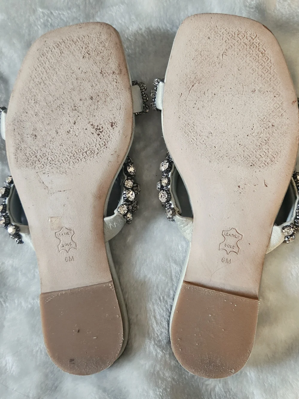 Tory Burch Logan Embellished Slide Sandals Gray